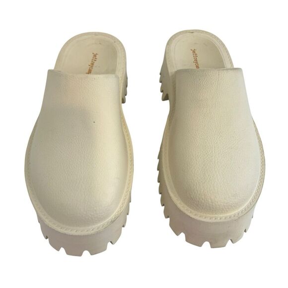 Jeffrey Campbell Womens Size 11 Cream Chunky Platform Mules Clogs - Picture 3 of 9